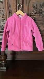 Columbia Pink Fleece Plush Toddler Girls Jacket  size 4 T Pockets Zip Up