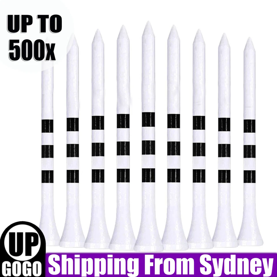 UP 500X White Wood Wooden Golf Tees 70mm Golf Ball Tees Supplies Accessories AU - image 1 of 4