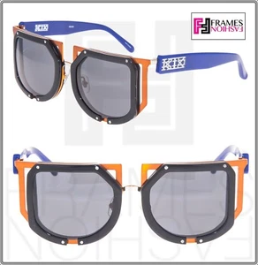 KTZ x Linda Farrow Football Unisex Orange Blue Black Sunglasses POLARIZED KTZ 16 - Picture 1 of 8