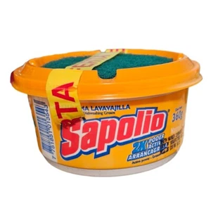 Sapolio Soap Lavavajilla Naranja Orange Dishwashing Cream With Sponge Latin - Picture 1 of 3
