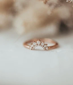 Gift For Her 14k Yellow Gold Natural Diamond Eternity Band Birthday Ring - Picture 1 of 5