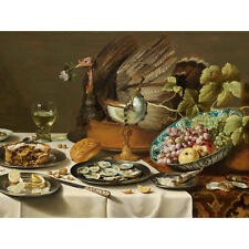 Pieter Claesz Still Life With A Turkey Pie Realism Wall Art Canvas Print 18X24