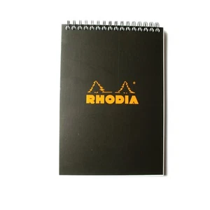 Totalmente Nuevo Negro Rhodia Clásico con Cable Notebook A5 - Plumas estilográficas de papel forrado - Imagen 1 de 3