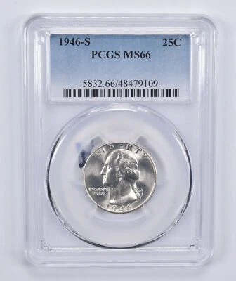 1946-S Washington Quarter Silver 25c Quarter MS66 PCGS S/S FS501 - Image 1 of 4