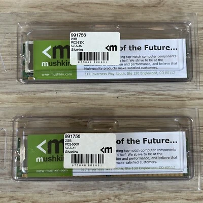 Mushkin Silverline 991756 2x2Gb=4Gb PC2-5300 667Mhz DDR2 Desktop Memory RAM 4281 - Image 1 of 4