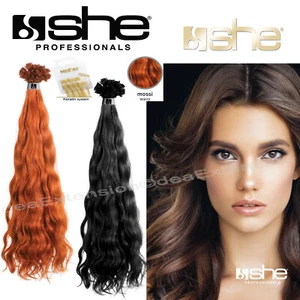 Hair Extension Cheratina Capelli Veri Mossi Ondulati SHE Professional 10 Ciocche - Imagen 1 de 54