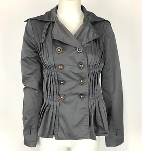 Fulunzi Jacket Grey Size XL 8 10 Double Breasted Button Pleat Detail Lined - Picture 1 of 14