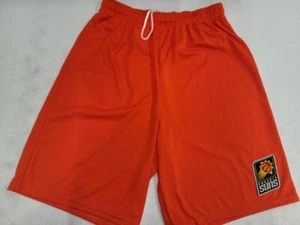 0725 Mens NBA Team Apparel Phoenix Suns Basketball Polyester SHORTS Black Orange - Picture 1 of 5