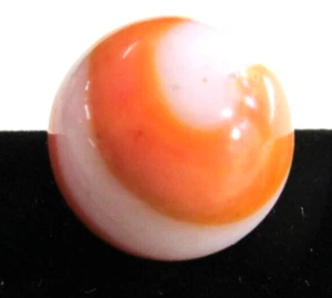 Nice AKRO AGATE Orange And White Corkscrew Machine Made Marble 11/16 inch - Picture 1 of 5