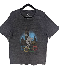 USA Olympics Londres Adulto Grande Gris Manga Corta Tejido Camiseta - Imagen 1 de 12