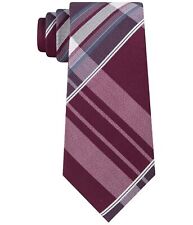 Kenneth Cole Mens Plaid Self-tied Necktie, Red, One Size