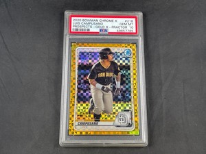 2020 BOWMAN CHROME X LUIS CAMPUSANO GOLD X-FRACTOR REFRACTOR 1/3 PSA 10 GEM MINT