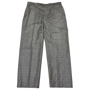 Brooks Brothers 346 Wool-Cashmere Blend Trousers Men’s 36X32 Gray Plaid - Picture 1 of 8