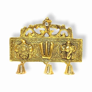Tirupati Shankh Chakra Door Wall Decor Brass Plating Antique Decorative figurine - Picture 1 of 3