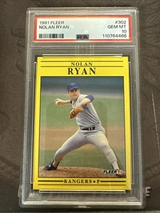 1991 Fleer Nolan Ryan Card #302 PSA 10 GEM MINT RANGERS HOF - Bild 1 von 2