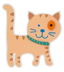 Painted Wood Cat - Picture 1 of 1