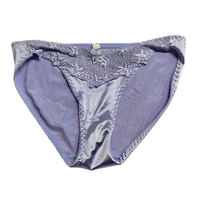 VTG Lina Secret Second Skin Liquid Satin Panties Lavender Bow Lace Medium 6 - Image 1 of 4