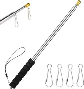 9.8FT Telescopic Flag Pole,Stainless Steel Handheld Portable Extendable Retracta - Picture 1 of 13
