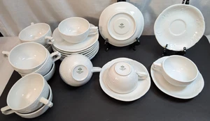 12x Rosenthal Classic Rose SANSSOUCI WHITE Flat Cup & Saucer Sets, EUC - Picture 1 of 14
