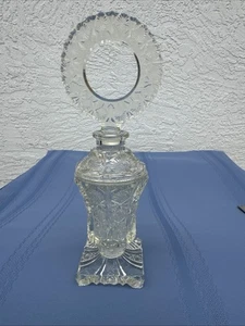 Vintage Paden City Edward Paul No. 9497 Crystal Pressed Perfume Bottle 10" Tall - Picture 1 of 8