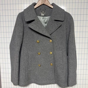 J Crew - Women’s Sz 6 - Italian Stadium Cloth by Nello Gori Wool Pea Coat Gray - Picture 1 of 6