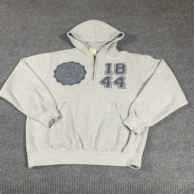 VTG MV Hoodie Mens Large Gray 1/4 Zip Pro Weave Hillsdale College Textured Y2K - Image 1 of 4