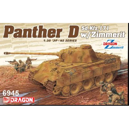 SD.KFZ.171 PANTHER AUSF.D W/ZIMMERIT KIT 1:35 Dragon Kit Mezzi Militari Modellin - Immagine 1 di 1
