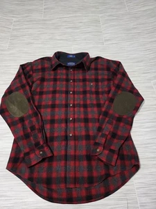 Pendleton Red Plaid Wool Fitted Trail Shirt Mens XL - Picture 1 of 6