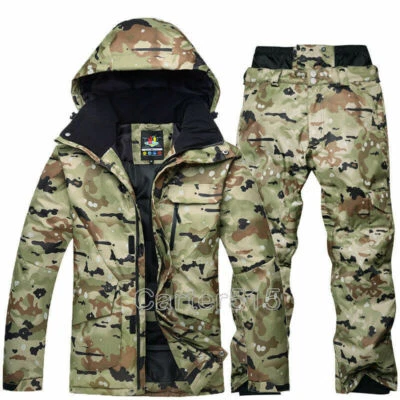  Mens Winter CamoSki Suits Jacket Waterproof Coat Snow Pants Snowboard Snowsuits - Image 1 of 4