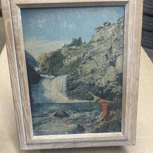 Vintage Concealed Liquor Cabinet Behind Faux Framed Picture Prohibition NIB - Picture 1 of 11