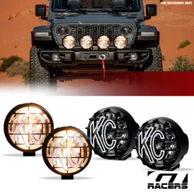 KC HiLiTES 2 Pairs 100W 6" Apollo Pro Halogen 4X4 Off-Road Spot Fog Lights G17 - Image 1 of 4