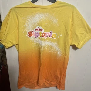 WAWA Yellow Orange Siptopia Employee Work Tie Dye T Shirt Size XL - Picture 1 of 2