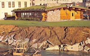 Postal postal: cabaña de troncos de la Cámara de Comercio de Fairbanks, años 50, cromada, sin publicar - Imagen 1 de 2
