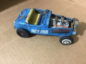 FORD HOT ROD CENTURY JALOPY RACE CAR TIN FRICTION TOY T.N. JAPAN 1950s - Picture 1 of 6