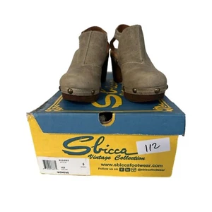 Sbicca Vintage Collection Women’s Size 6 Ellery Leather Clogs Ice NEW - Picture 1 of 9