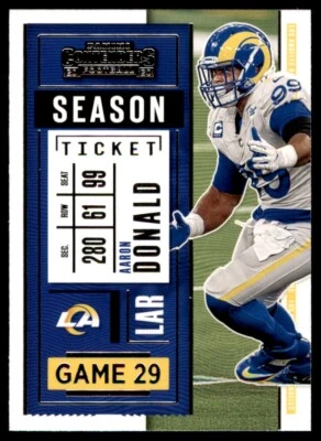 2020 Panini Contenders Aaron Donald Los Angeles Rams #53 Base Card - Image 1 of 2