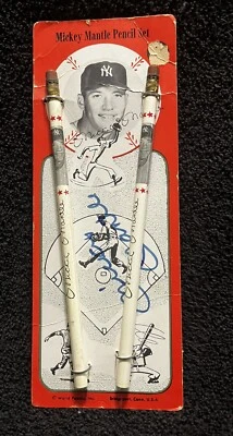 Mickey Mantle SIGNED AUTOGRAPHED Pencil Set 1959 World Pencils JSA LOA - Image 1 of 4