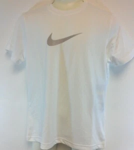 Youth Kids Girls Nike 392389 101 White Silver Dri Fit Tee T-Shirt - Picture 1 of 2