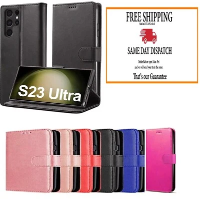 Leather Flip Folding Wallet Phone Case Cover For All Samsung Galaxy S Series - Image 1 of 4