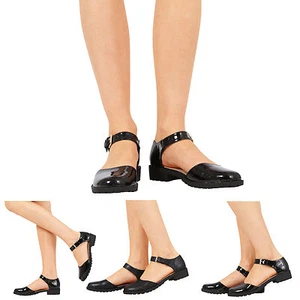 ZAPATOS ESCOLARES DE MUJER NIÑA TACÓN BAJO PLANO TALLA 13-8 - Imagen 1 de 11
