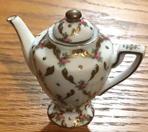 Orchard Designs Fine Porcelain Miniature Tea Coffee Pot Hand Painted England - Picture 1 of 9