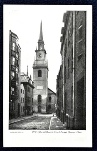 Postal Christ Church North Street Boston Massachusetts MA PC década de 1910 - Imagen 1 de 1