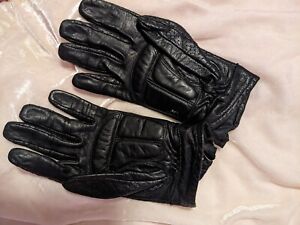 Women's Olympia Black Leather Padded Riding Gloves
