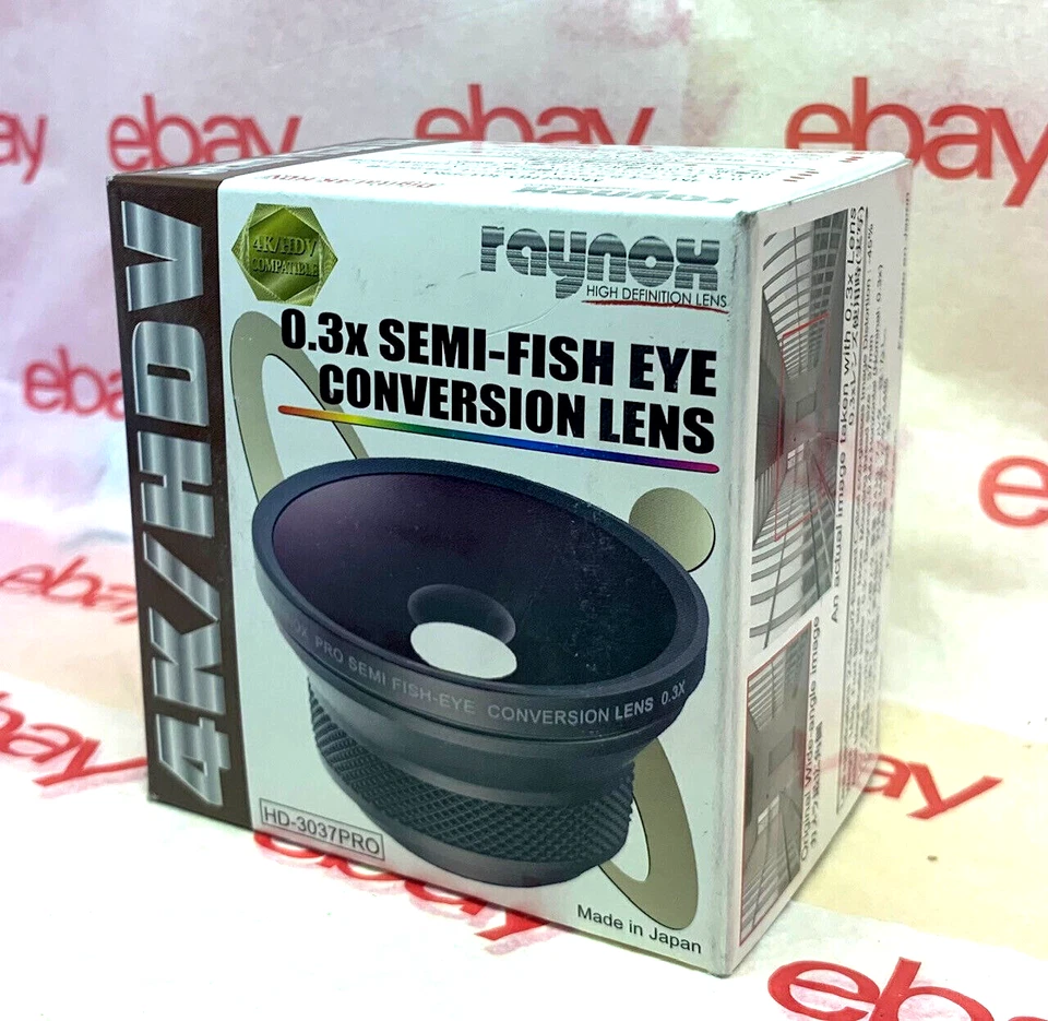 Raynox HD-3037 HD 0.3X SEMI-FISH EYE LENS SONY HDR-XR500/CX160/CX160E 37mm 43mm - Image 1 of 4