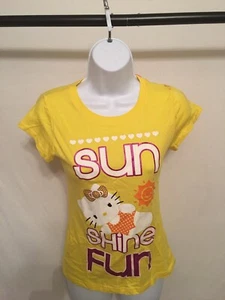 Camiseta Hello Kitty Niña Amarilla Verano Diversión Med 7-8 - Imagen 1 de 2