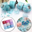 Fabric Snowflake Glitter Sequin Tulle Roll Organza Laser Gauze 6cm 25Yards