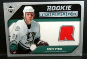 Corey Perry RC 2005-06 Upper Deck Rookie Threads GU Orange Jersey!Ducks RW RC
