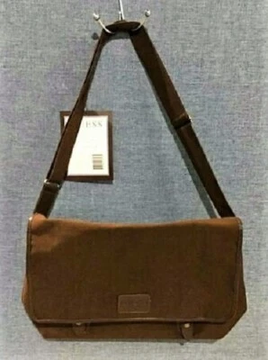 BOLSO BANDOLERA GRANDE MENSAJERO LONA ALGODÓN MARRÓN GUESS   Foto 1 de 4