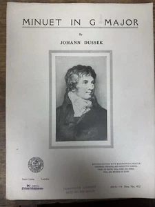 I 1913 Sheet Music (Johann Dussek) MINUET IN G MAJOR - Picture 1 of 3