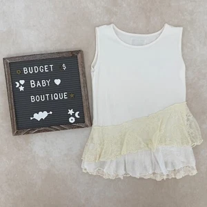 PERSNICKETY Starshine Ivory Lace Ruffle Tank Top Shirt Size 7 Years - Picture 1 of 3